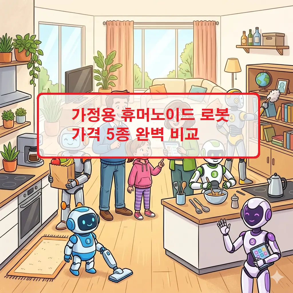 가정용 휴머노이드 로봇 가격과 사양을 한눈에 비교한 표 이미지