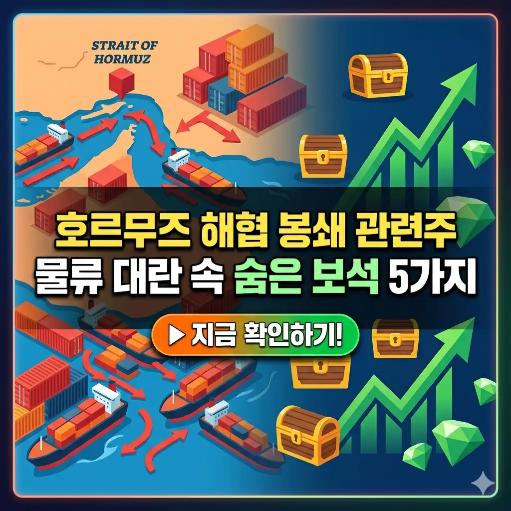 호르무즈 해협 봉쇄 관련주 중 물류 대란 상황에서 주목받는 숨은 보석 5가지를 분석한 주식 투자 정보 썸네일