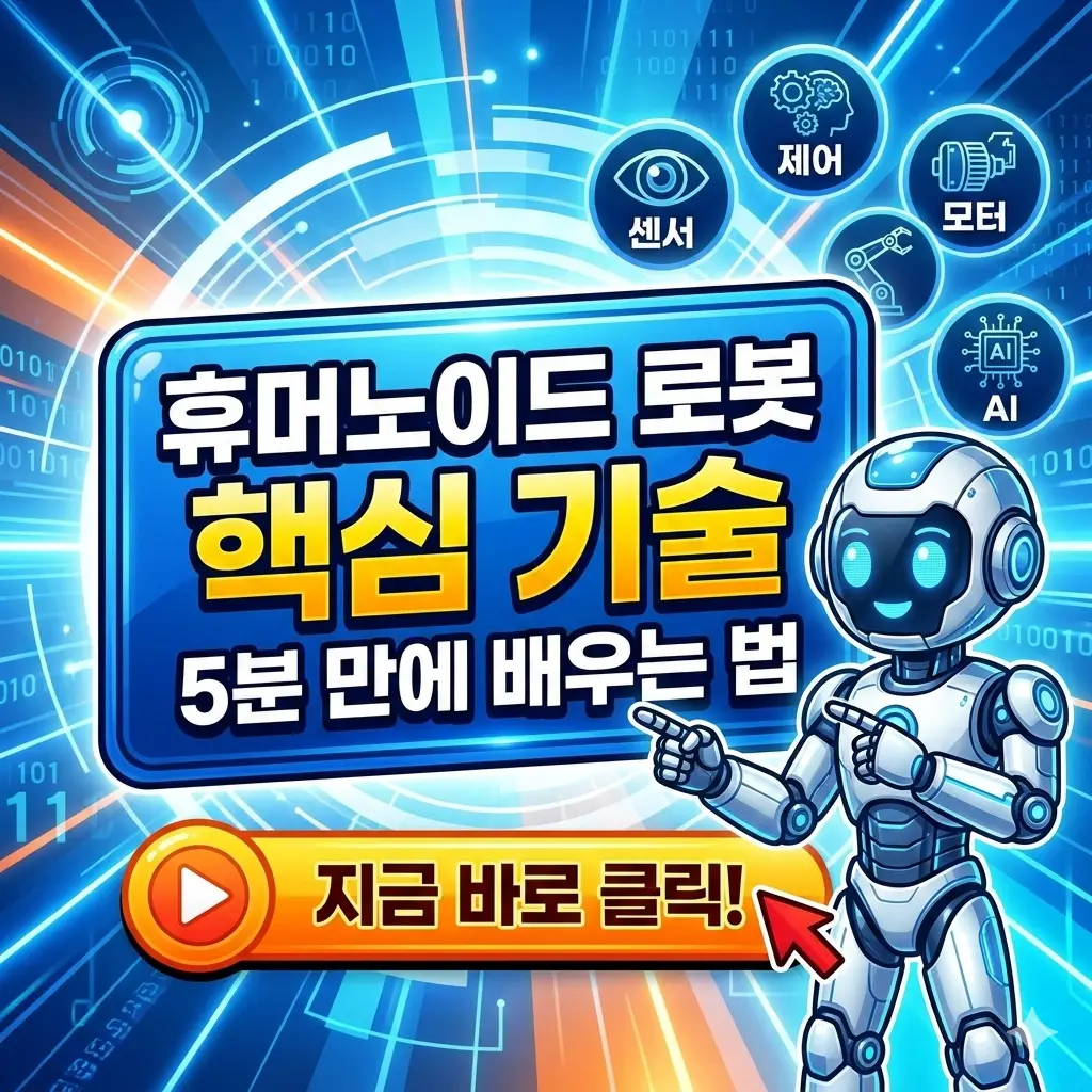 휴머노이드 로봇 핵심 기술을 5분 만에 쉽게 배울 수 있도록 구성된 기술 콘텐츠 썸네일