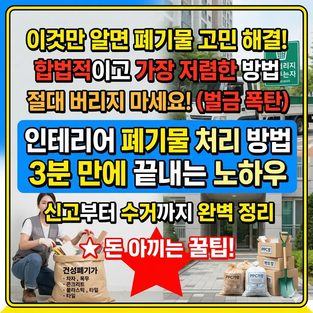 인테리어 폐기물 처리 방법을 3분 만에 끝낼 수 있는 핵심 노하우를 안내하는 생활 정보 썸네일