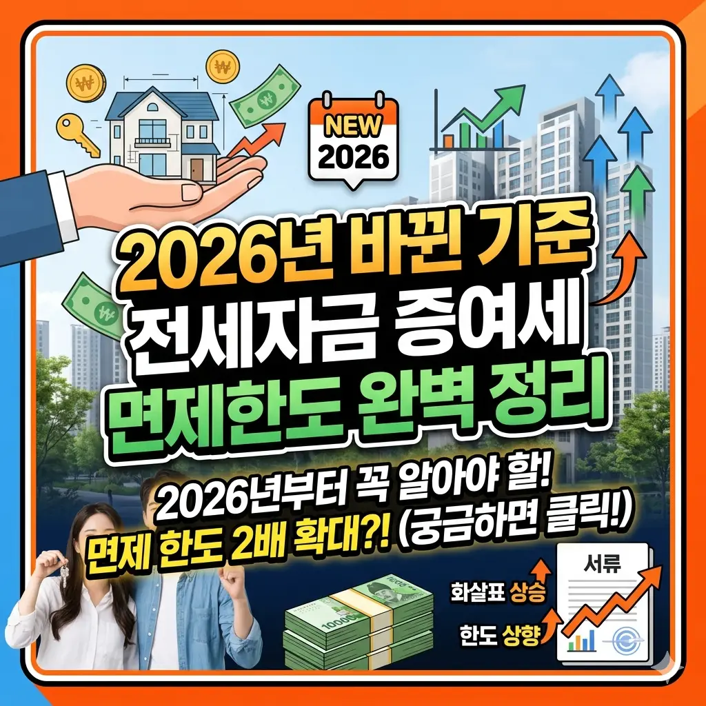 전세자금 증여세 면제한도 2026년 변경 기준을 정리한 부동산 세금 정보 이미지