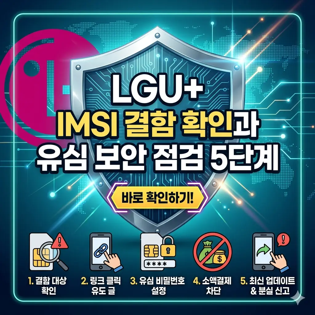 LGU+ IMSI 결함 확인 방법과 유심 보안 점검 5단계를 안내하는 통신 보안 정보 썸네일 이미지