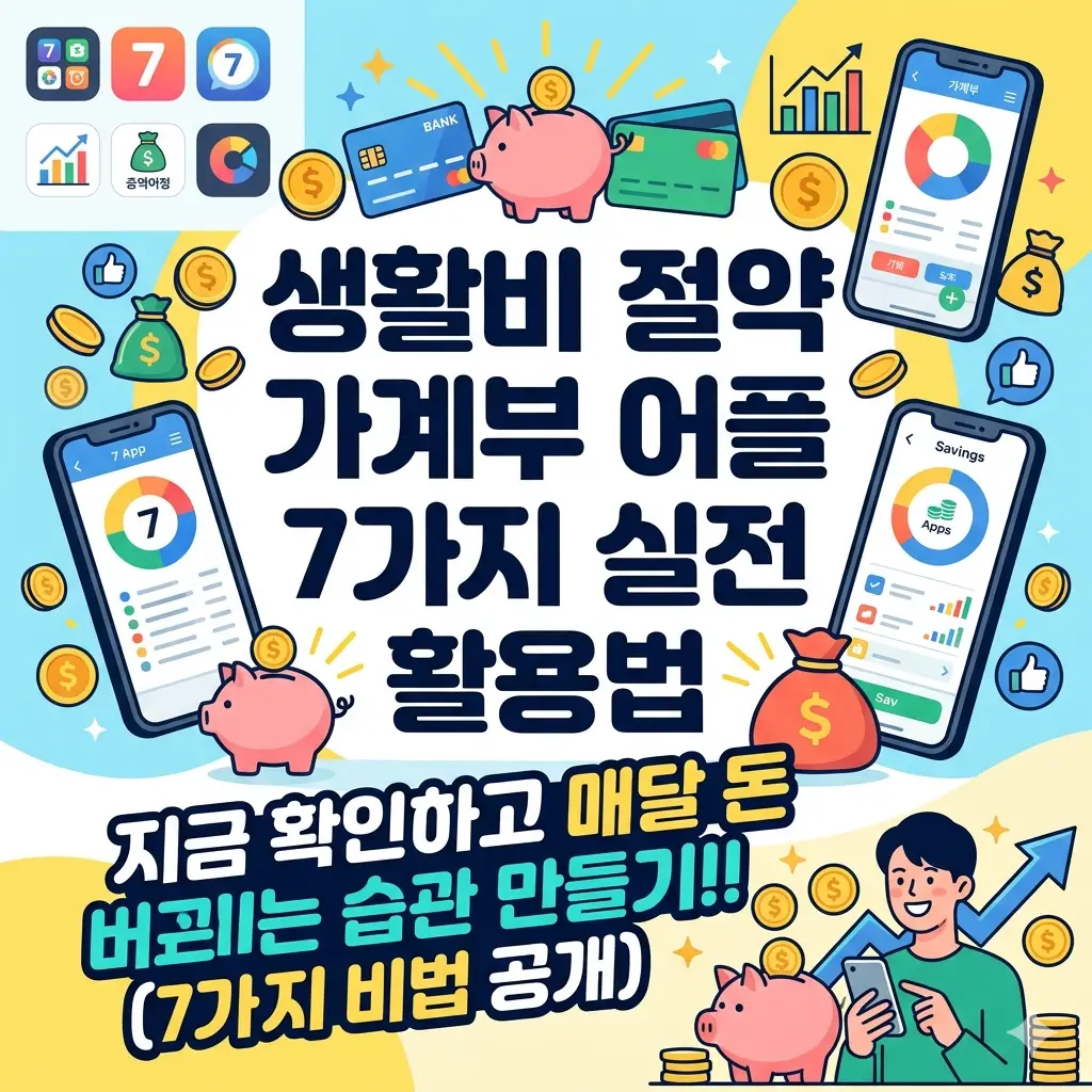 생활비 절약 가계부 어플 7가지를 실전에서 활용하는 방법을 소개하는 재테크 정보 썸네일