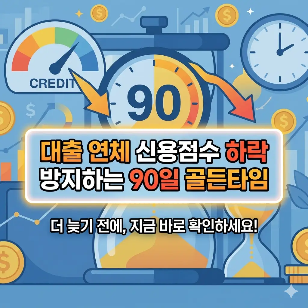 대출 연체 신용점수 하락을 막는 90일 골든타임 대처법을 안내하는 금융 정보 썸네일