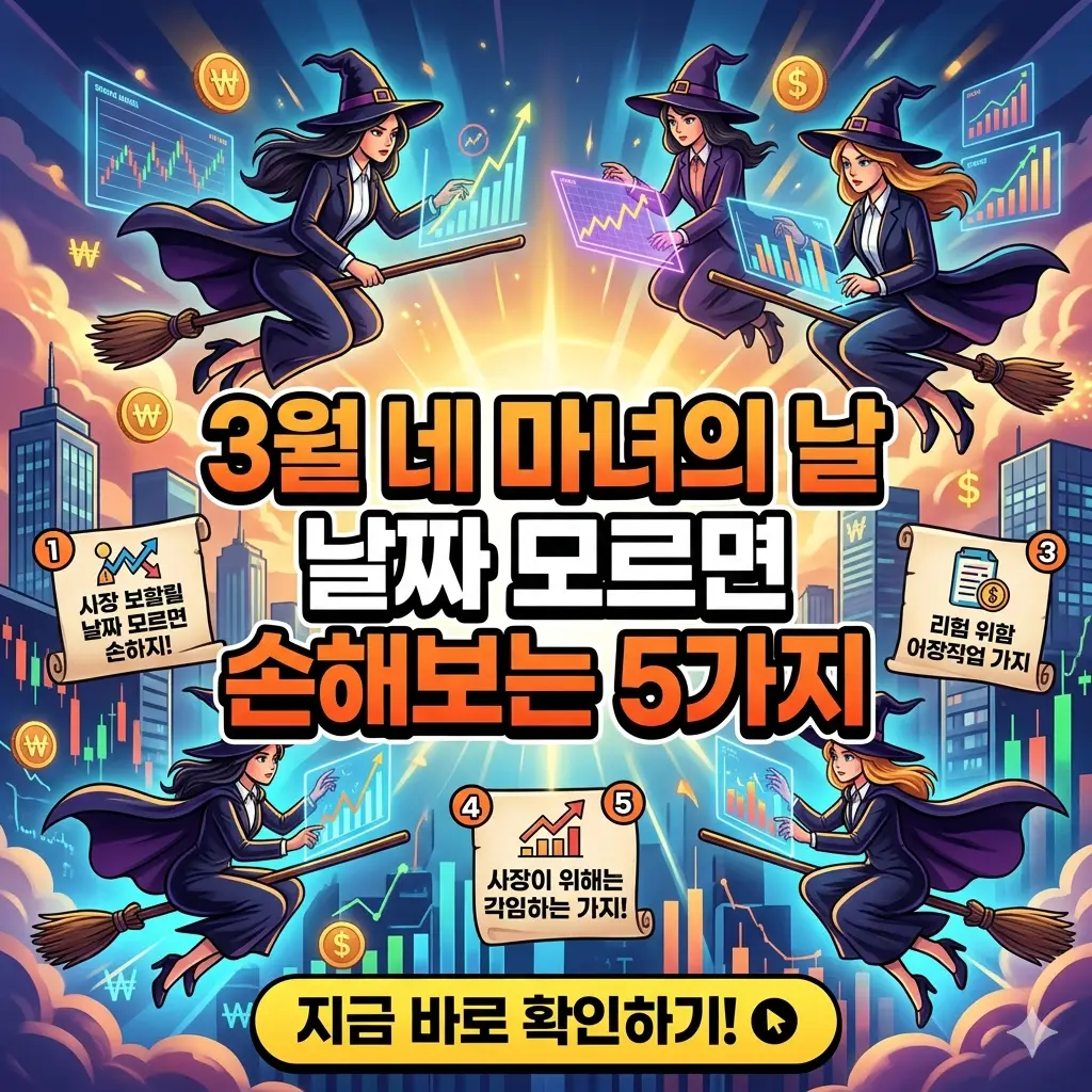 3월 네 마녀의 날 날짜와 투자 주의사항 5가지를 정리한 주식 시장 정보 썸네일