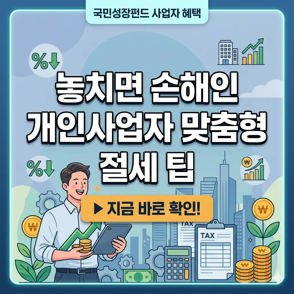 국민성장펀드 사업자 혜택을 활용한 개인사업자 맞춤형 절세 방법을 소개하는 금융 정보 썸네일