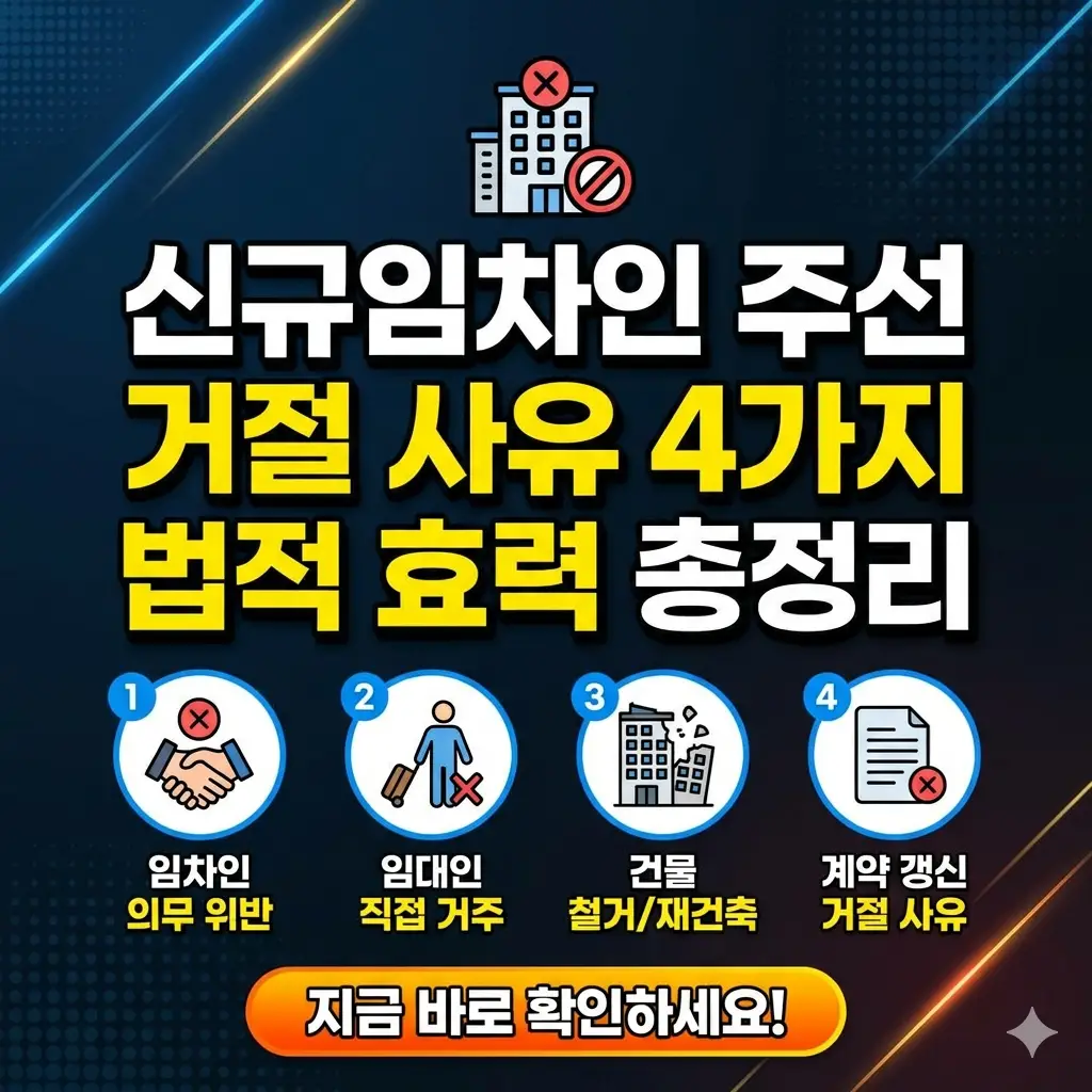 신규임차인 주선 거절 사유 4가지와 법적 효력을 정리한 부동산 임대차 정보 썸네일