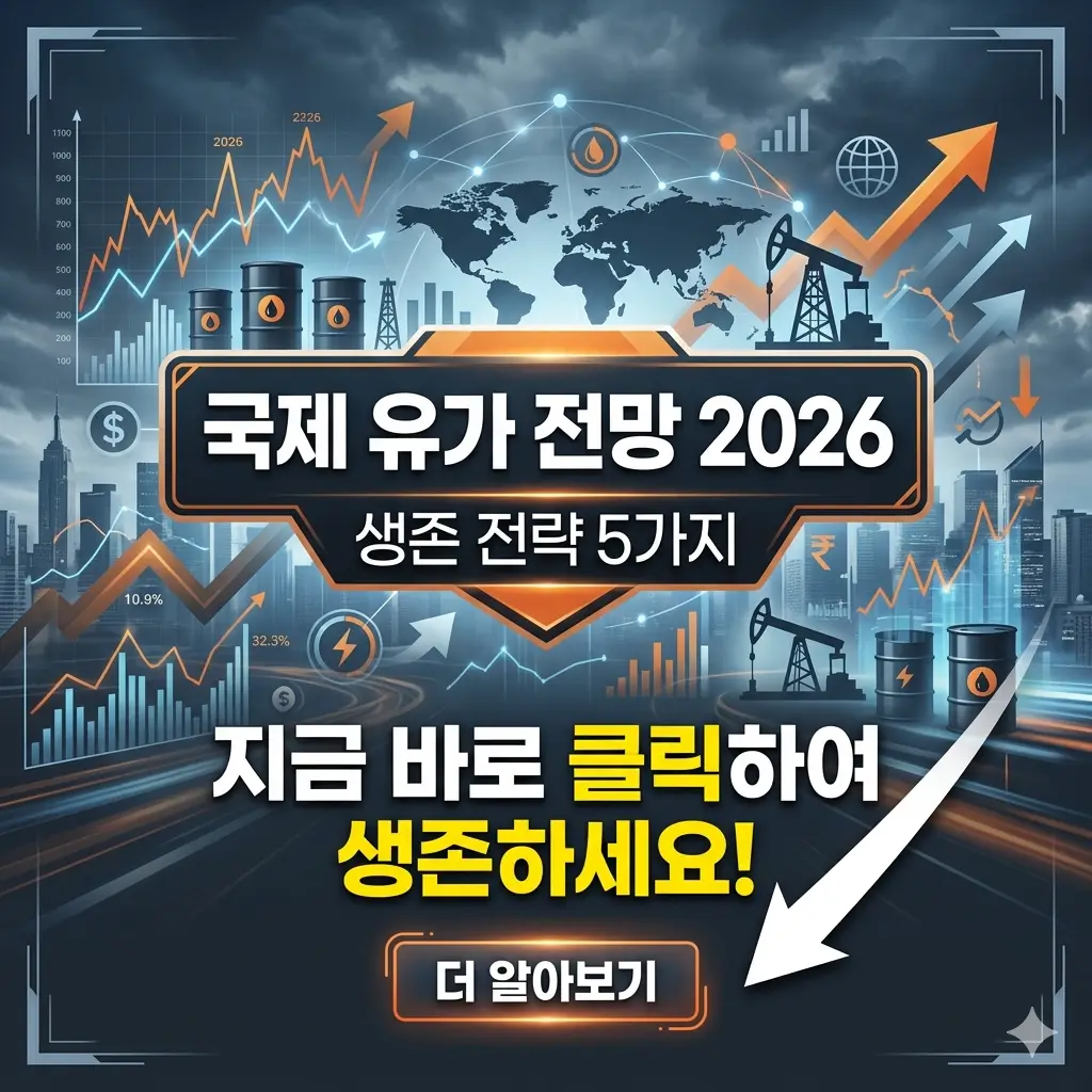 국제 유가 전망 2026을 분석하고 생존 전략 5가지를 소개하는 경제 정보 썸네일