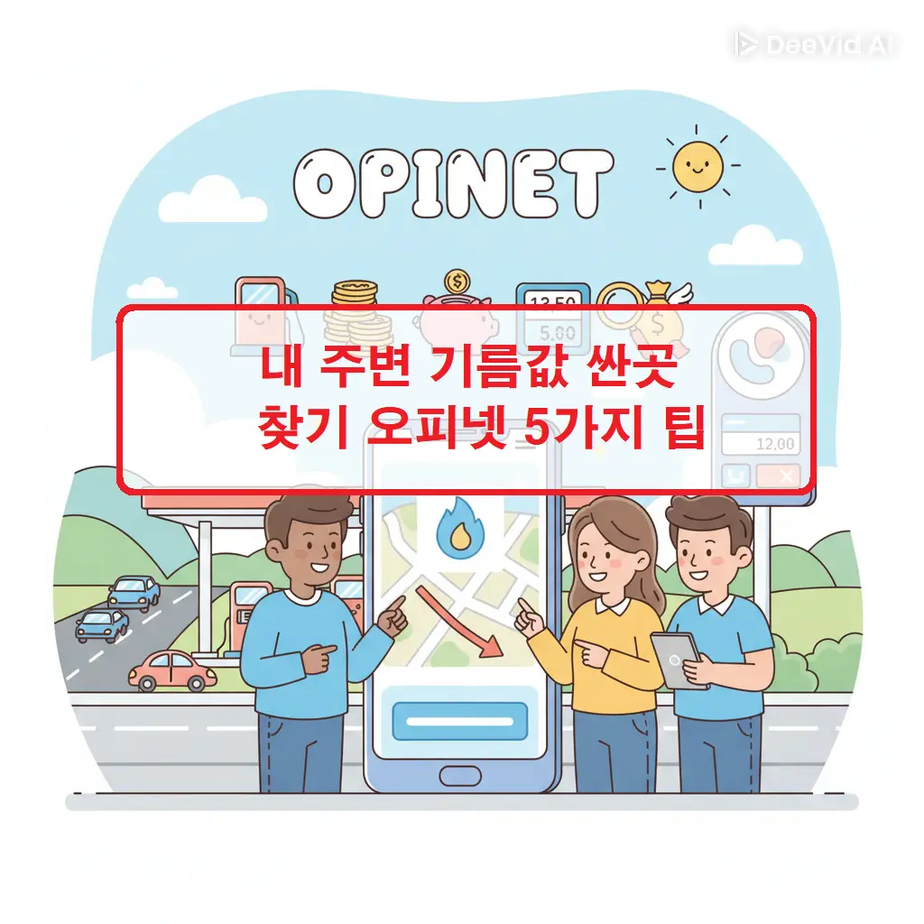내 주변 기름값 싼곳 찾기 오피넷을 활용해 저렴한 주유소를 검색하는 방법을 소개하는 정보 썸네일