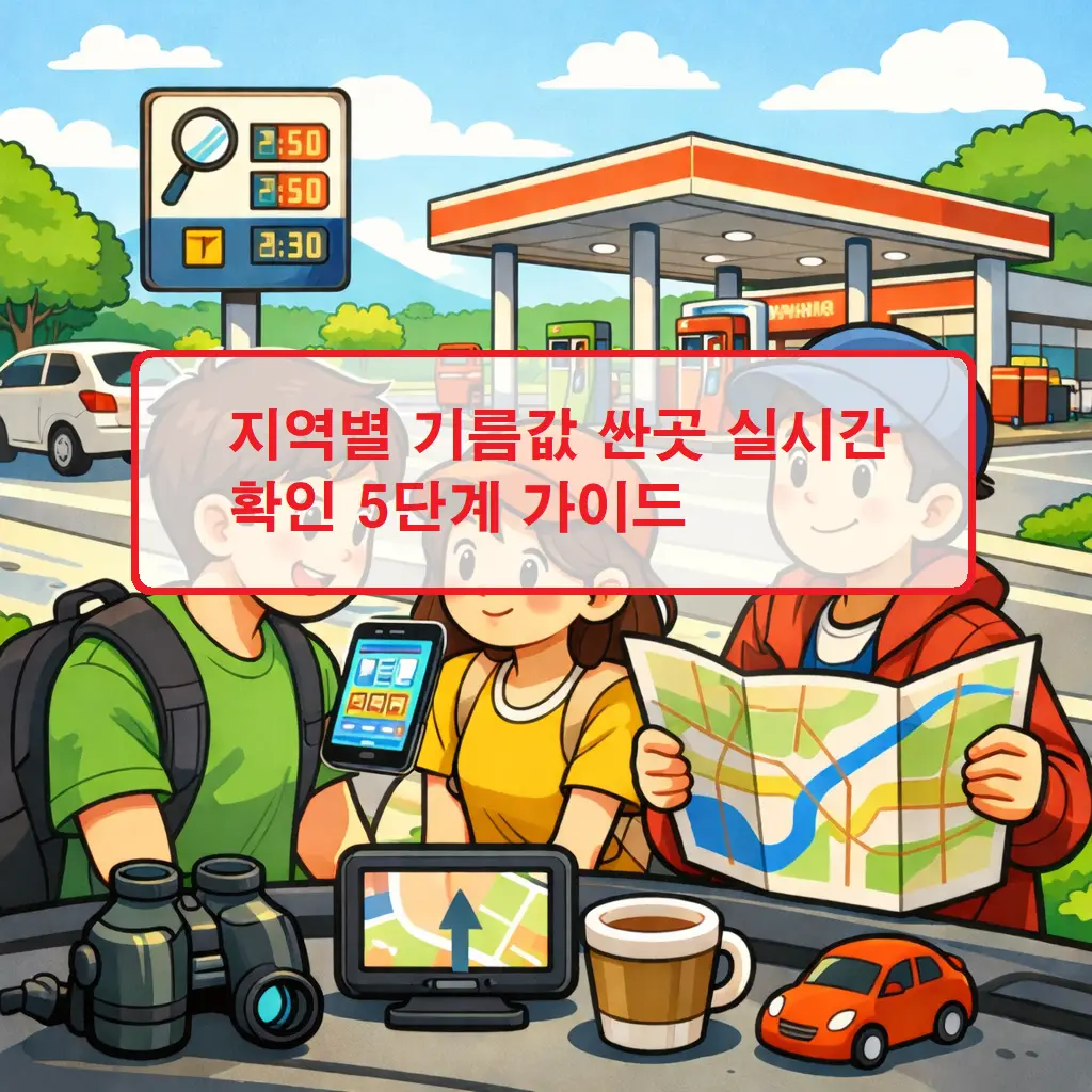 지역별 기름값 싼곳 실시간 확인 방법을 5단계로 안내하는 생활 절약 정보 썸네일