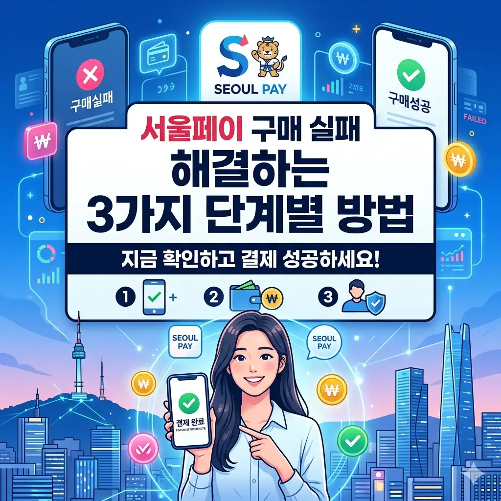 서울페이 구매 실패 문제를 해결하는 3가지 단계별 방법을 안내하는 정보 썸네일
