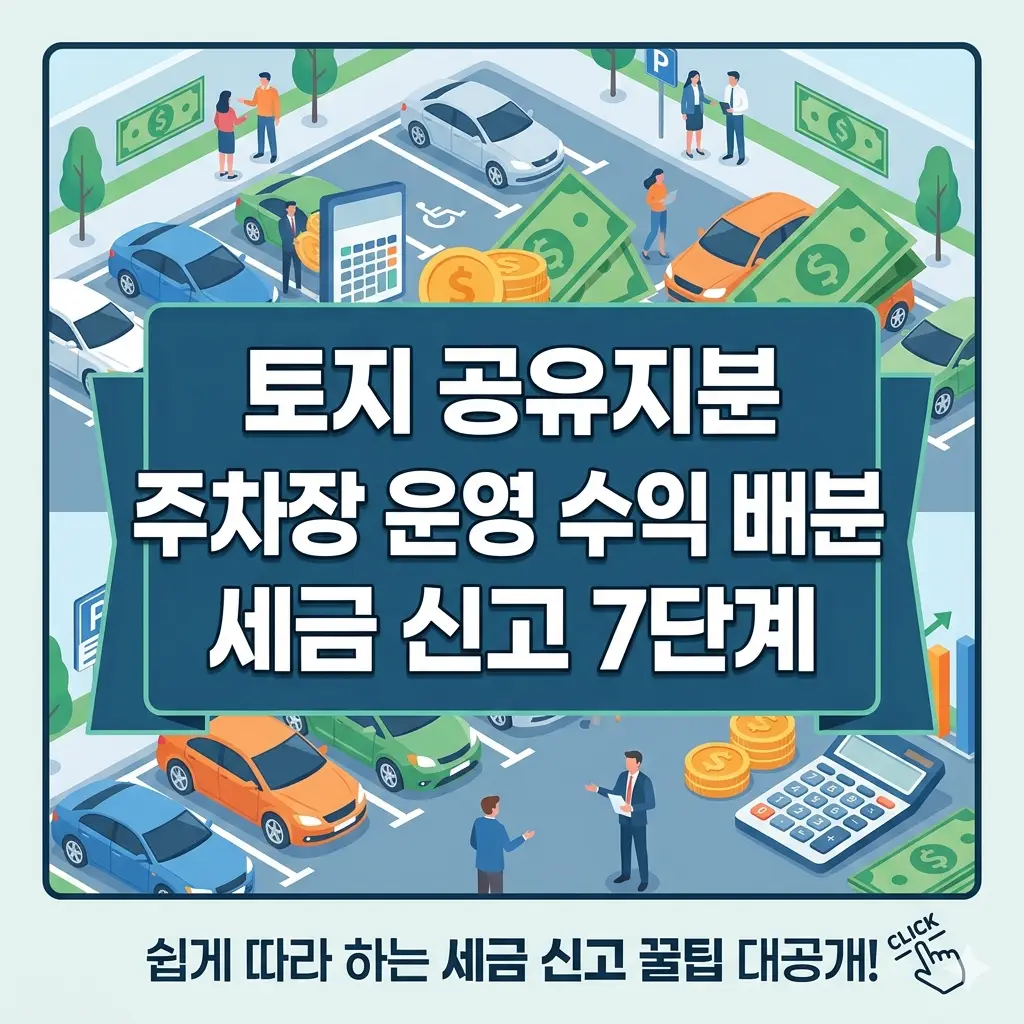 토지 공유지분 주차장 운영 수익 배분과 세금 신고 7단계를 안내하는 부동산 수익 정보 썸네일