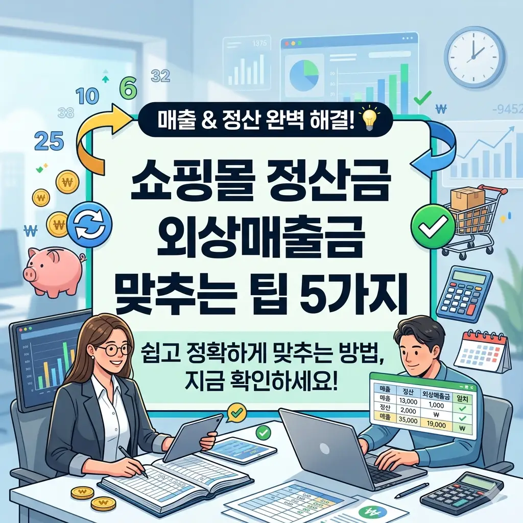 쇼핑몰 정산금 외상매출금을 정확히 맞추는 실무 팁 5가지를 소개하는 정보 썸네일
