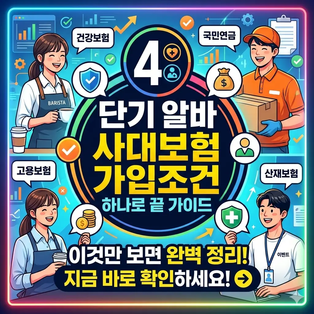 단기 알바 사대보험 가입조건을 한 번에 정리한 완벽 가이드 썸네일