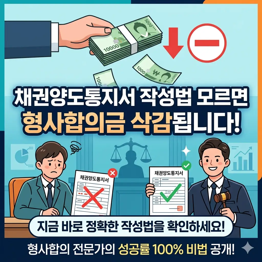 채권양도통지서 작성법을 모를 경우 형사합의금이 삭감될 수 있다는 경고를 담은 법률 가이드 썸네일 이미지