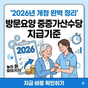2026년 방문요양 중증가산수당 개정안 핵심 요약 및 미지급금 환급 안내 썸네일 이미지