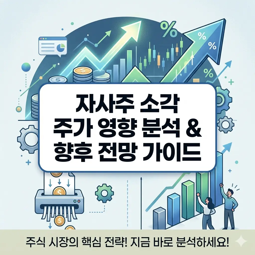 자사주 소각이 주가 상승에 미치는 긍정적인 영향과 향후 전망을 시각화한 금융 썸네일 이미지
