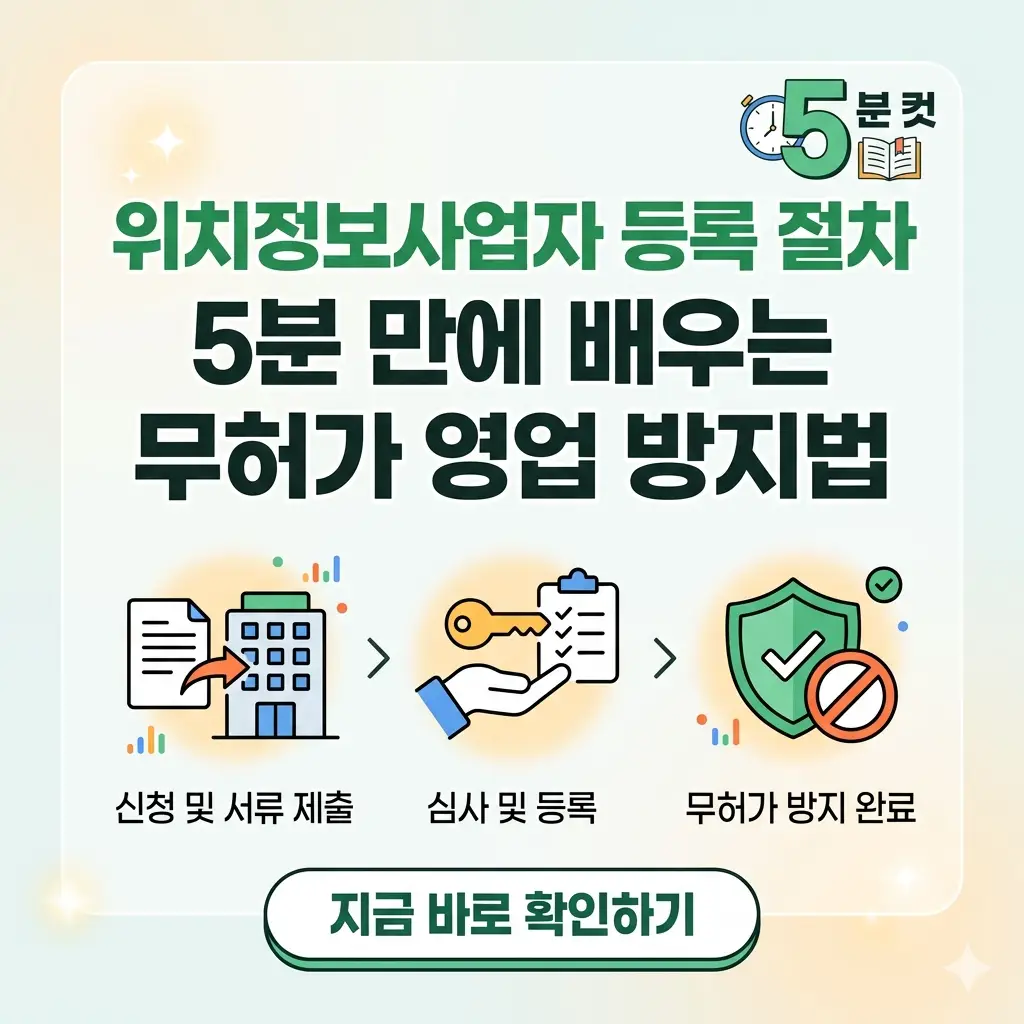 위치정보사업자 등록 절차와 무허가 영업 방지법을 5분 만에 배울 수 있는 핵심 요약 정보.