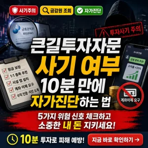 큰길투자자문 사기 여부를 10분 안에 점검하는 금융 사기 자가진단 썸네일