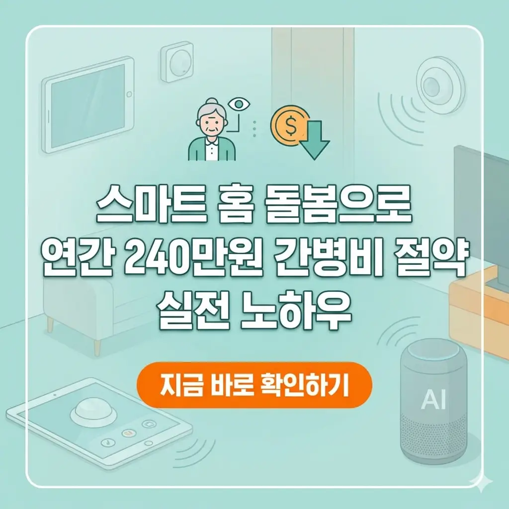 스마트 홈 돌봄 기술로 간병비를 연간 240만원 절약하는 실전 노하우를 담은 썸네일 이미지입니다.