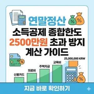 연말정산 소득공제 종합한도 2500만원 초과 방지를 위한 핵심 항목과 계산법을 정리한 전문가용 가이드 썸네일.